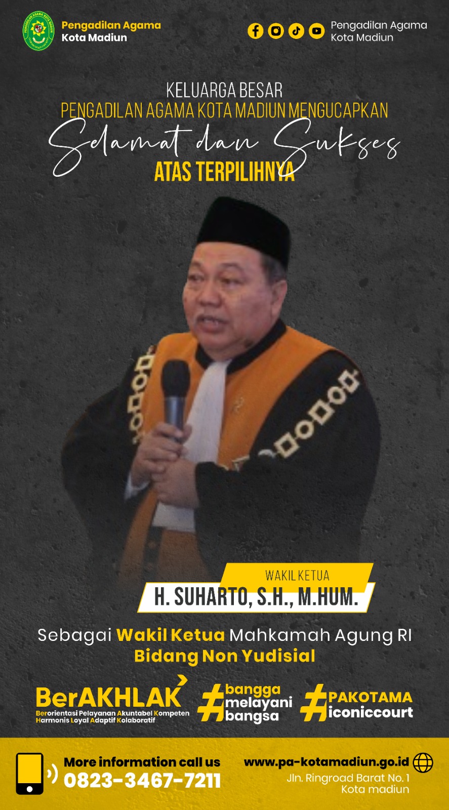 Ucapan Selamat WKMA H. Suharto S.H. M.Hum